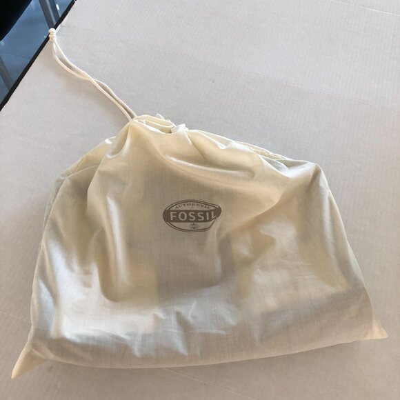 FOSSIL Vintage Reissue Brown Leather Shimmer Gold XL Weekender Duffle Bag RARE - Picture 11 of 11